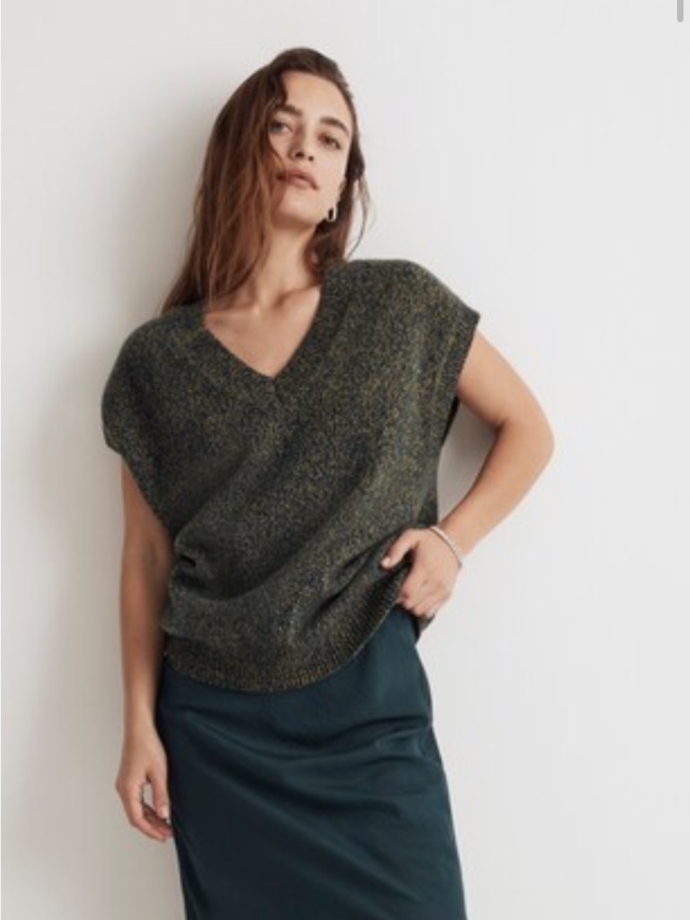 Madewell Donegal (Re)sponsible Cashmere V-Neck Sweater Vest new with tag - Picture 2 of 10
